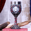 Lisa Parker Guardian of the Fall White Autumn Wolf Goblet Goblets & Chalices 10