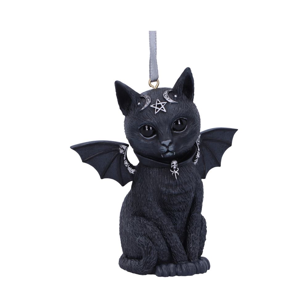 Malpuss Black Bat Cat Hanging Decorative Ornament 9.2cm Christmas Decorations