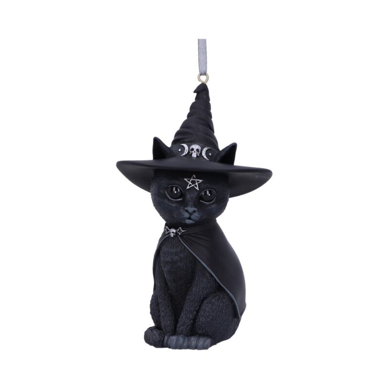 Purrah Black Witch Cat Hanging Decorative Ornament 11.5cm Christmas Decorations