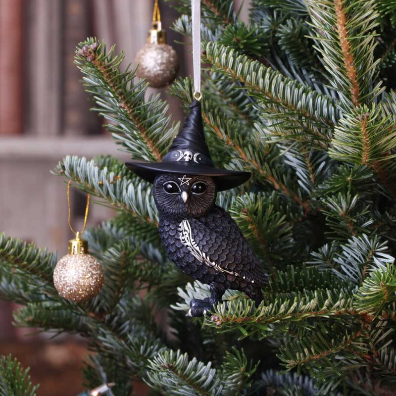 Owlocen Black Witch Owl Hanging Decorative Ornament 12cm Christmas Decorations 9