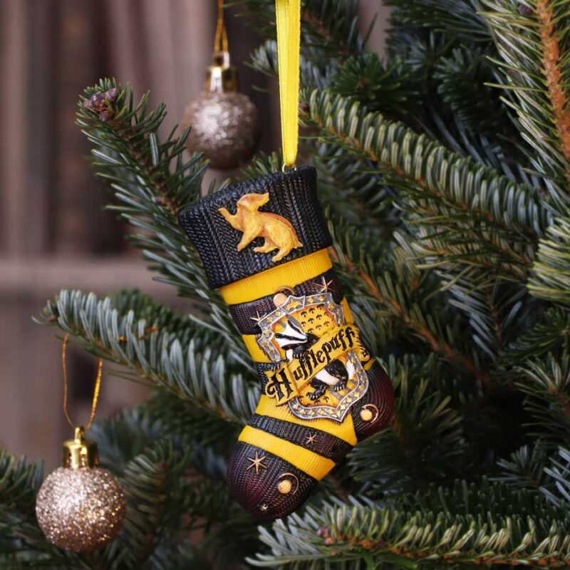 Officially Licensed Harry Potter Hufflepuff Stocking Hanging Festive Ornament Christmas Decorations 9