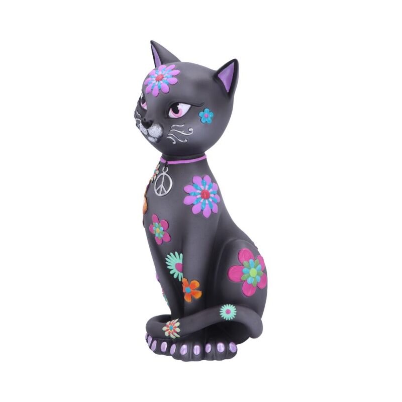 Hippy Kitty Black Cat Ornament  26cm Figurines Medium (15-29cm) 3