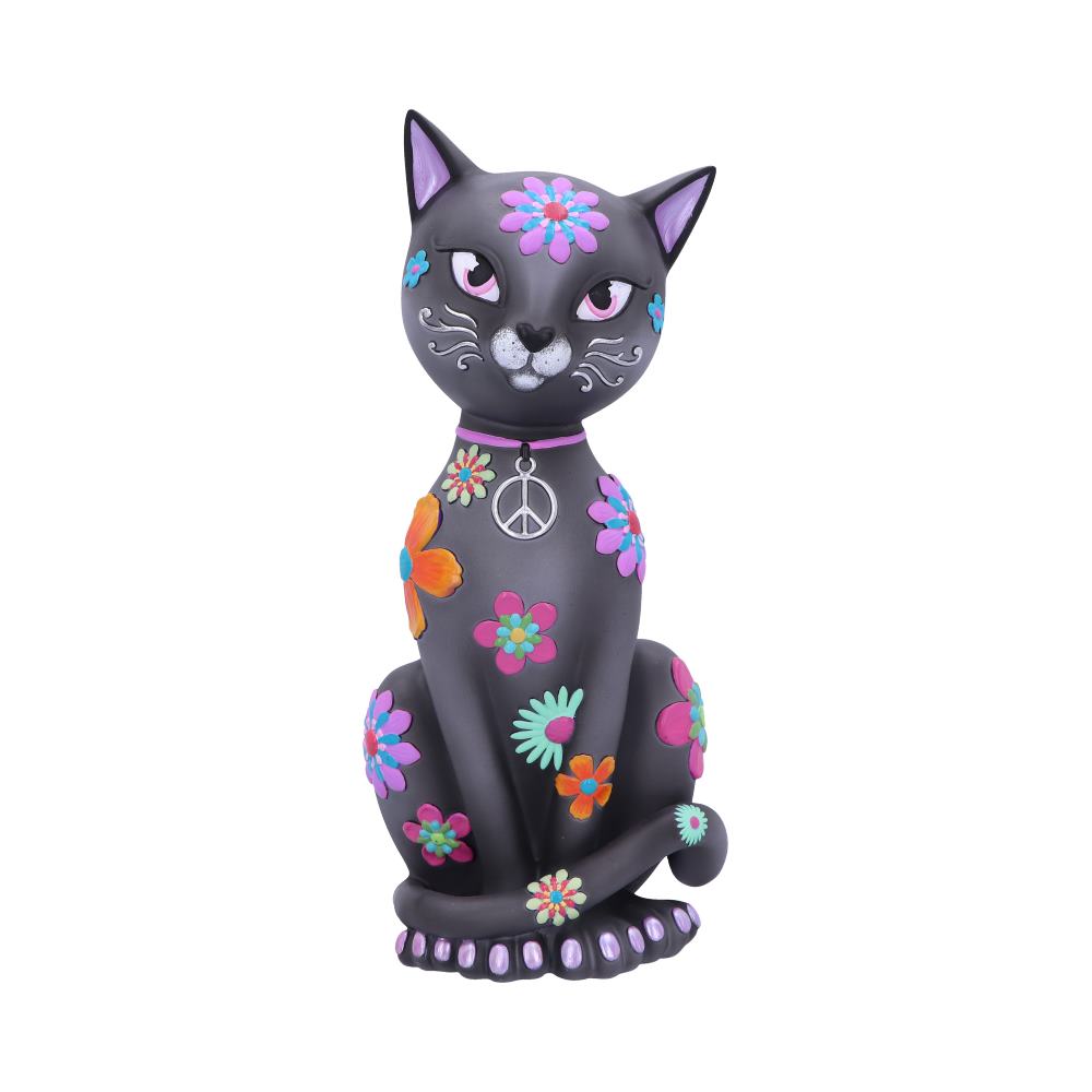 Hippy Kitty Black Cat Ornament  26cm Figurines Medium (15-29cm)