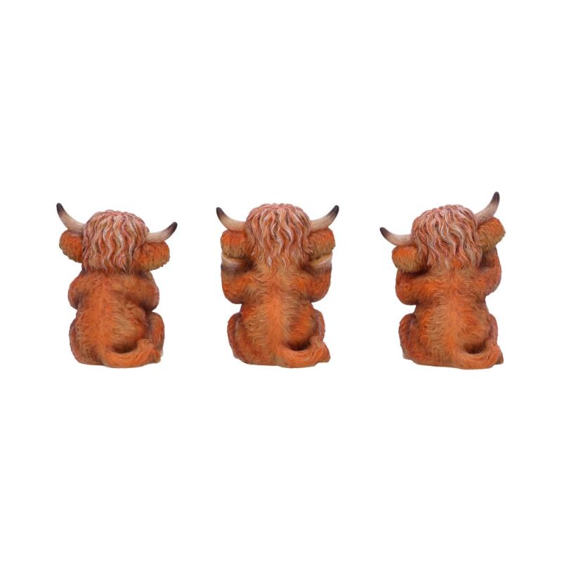 Three Wise Highland Cow Figurines 9.6cm Figurines Small (Under 15cm) 5