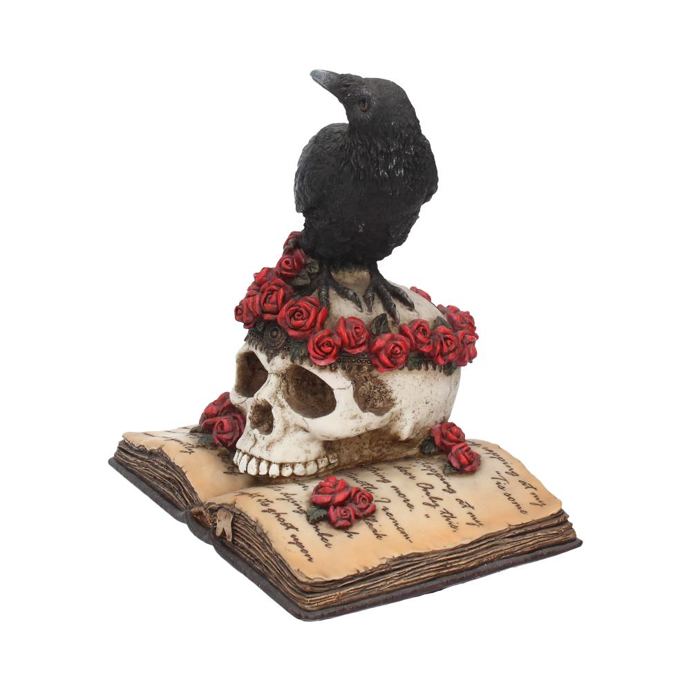 Heartaches Reflection Raven Figurine Skull Rose Valentine Ornament Figurines Medium (15-29cm) 2