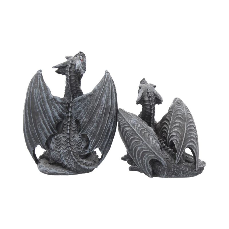 Dark Fury (Set of 2) Obsidian Dragon Figurines 10cm Figurines Small (Under 15cm) 7