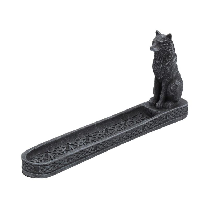 Catching The Scent Obsidian Wolf Incense Burner 25cm Homeware