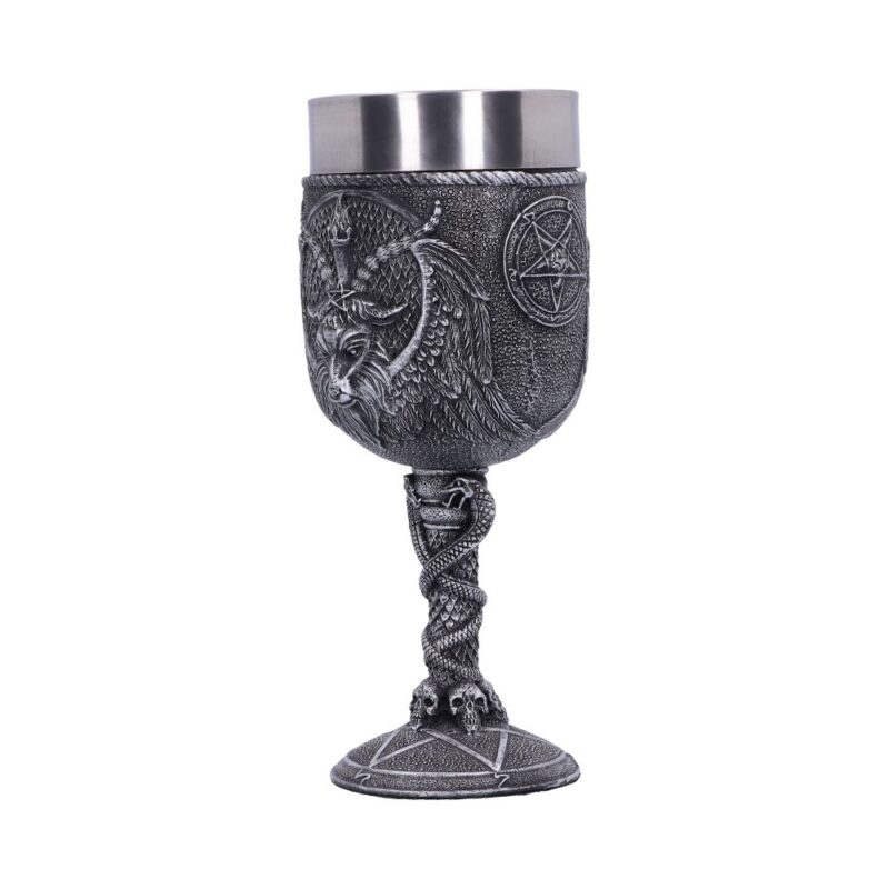 Baphomet Goblet Silver Goat God Deity Wine Glass Goblets & Chalices 3