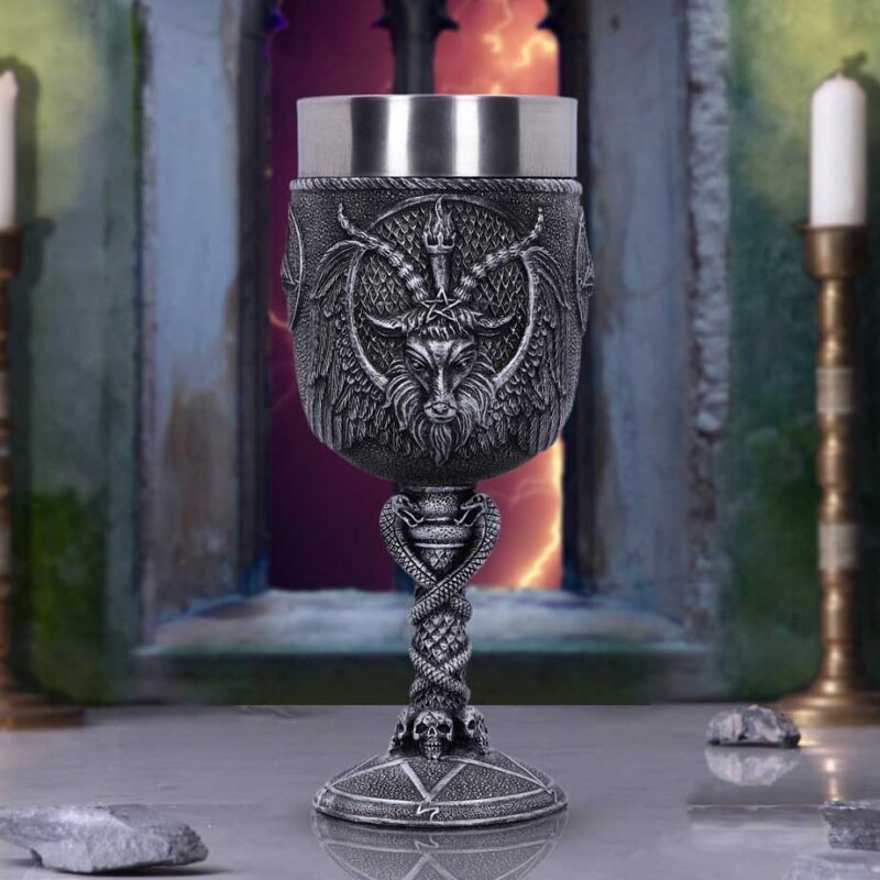 Baphomet Goblet Silver Goat God Deity Wine Glass Goblets & Chalices 9