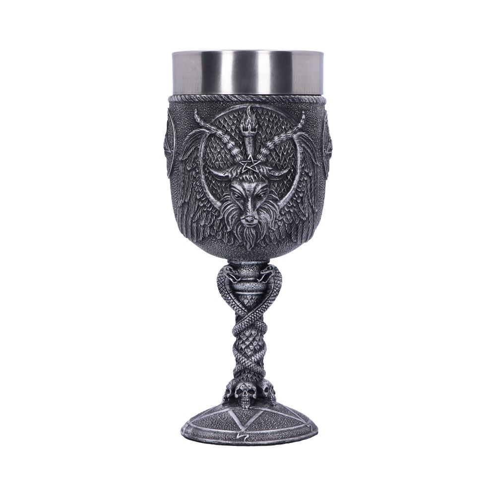 Baphomet Goblet Silver Goat God Deity Wine Glass Goblets & Chalices