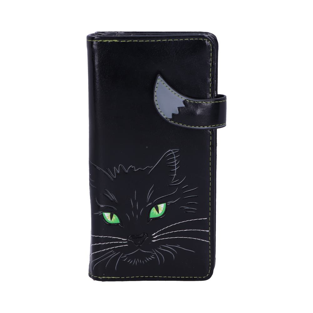 Black Lucky Cat Purse Embossed Eye Tail Wallet Gifts & Games