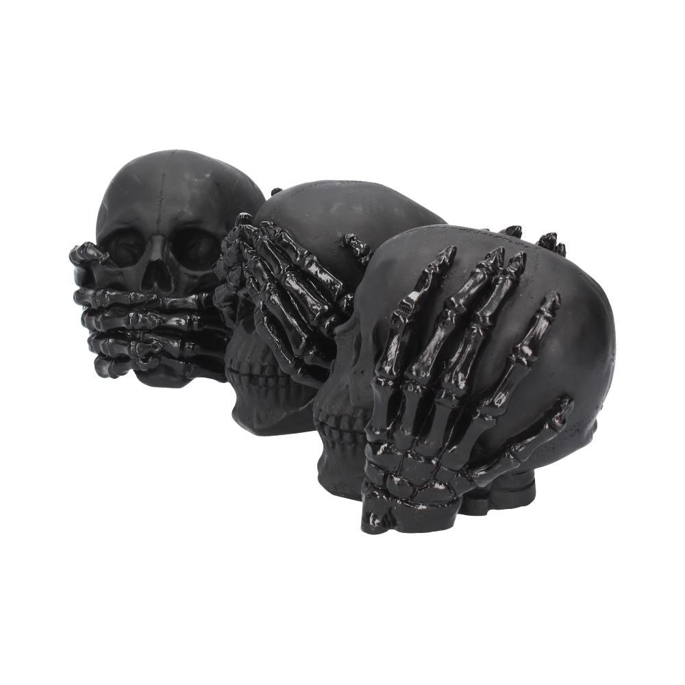 Dark See No, Hear No, Speak No Evil Skull Figures Ornaments Figurines Small (Under 15cm) 2