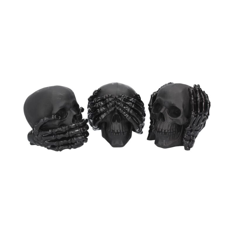 Dark See No, Hear No, Speak No Evil Skull Figures Ornaments Figurines Small (Under 15cm)