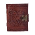 Lockable Wiccan Pentagram Leather Embossed Journal Gifts & Games 2