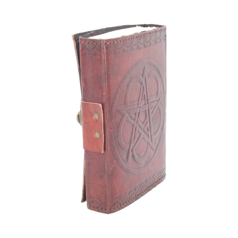 Wiccan Lockable Pentagram Leather Embossed Journal Gifts & Games 5