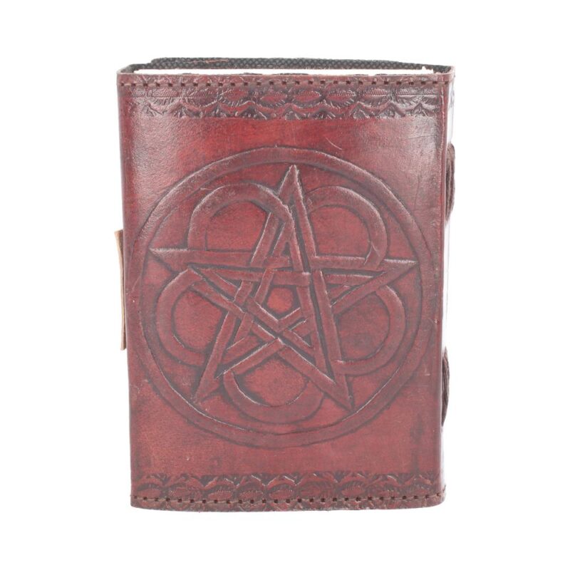 Wiccan Lockable Pentagram Leather Embossed Journal Gifts & Games 7