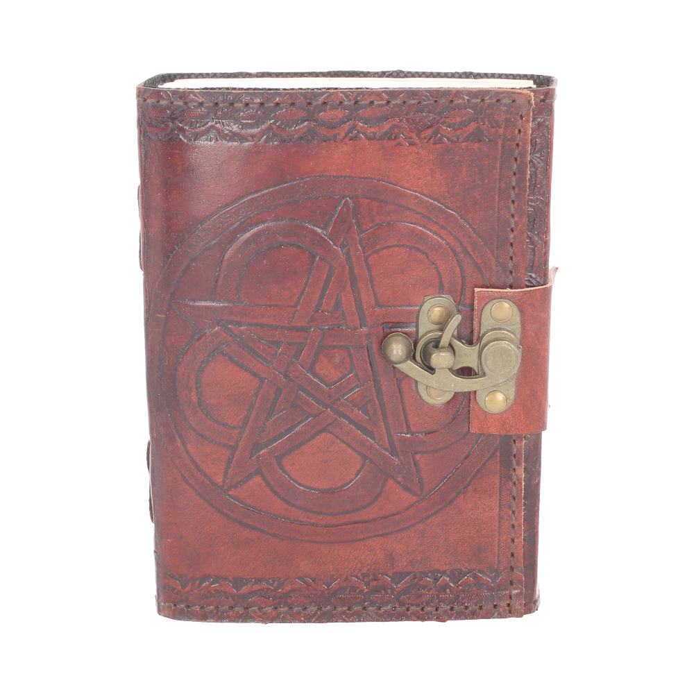 Wiccan Lockable Pentagram Leather Embossed Journal Gifts & Games