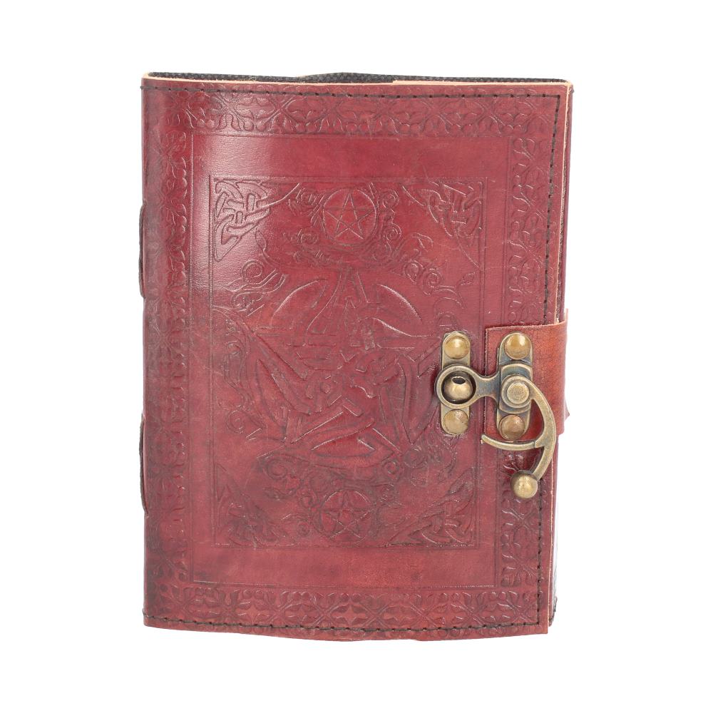 Lockable Pentagram Red Leather Journal 15 x 21cm Gifts & Games