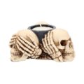 Three Wise Skulls Tealight Holder 11cm Candles & Holders 8