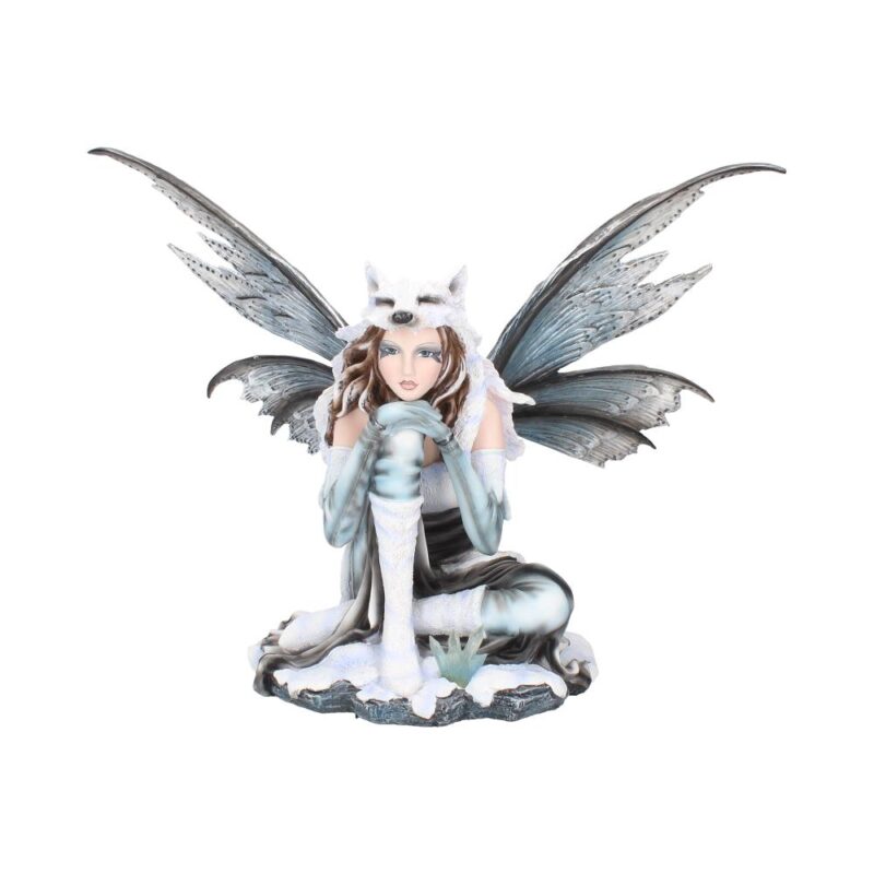 Fae-Lore Winter Fairy Wearing Wolf Hide 30cm Figurines Large (30-50cm) 9