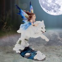 Nemesis Now Free Spirit Figurine Fairy and White Winter Wolf Ornament 23.5cm Figurines Medium (15-29cm) 2