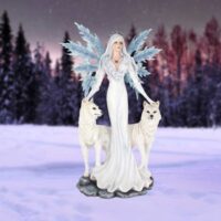 Nemesis Now Aura Large Ice Fairy with Two Winter Wolf Companions Figurine 60.5cm Figurines Extra Large (Over 50cm) 2