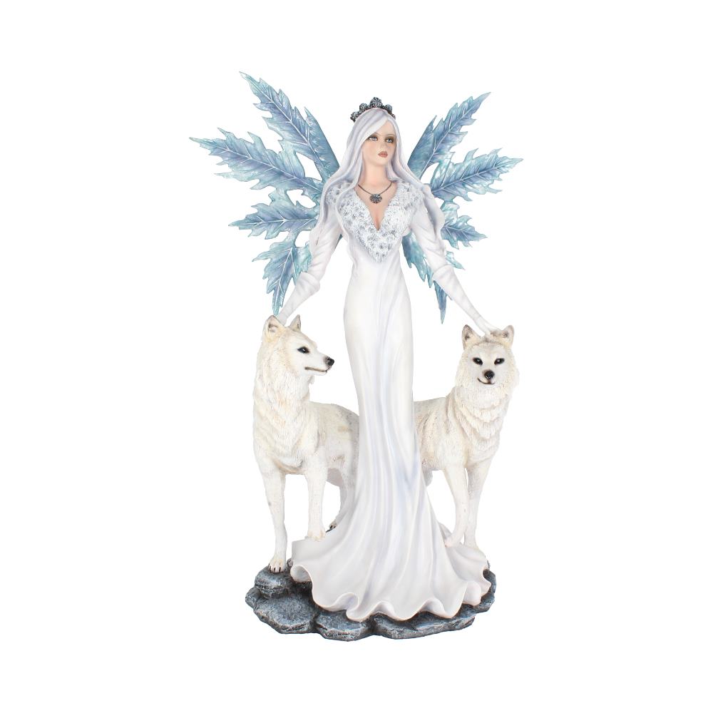 Aura Large Ice Fairy with Two Winter Wolf Companions Figurine Figurines Extra Large (Over 50cm)