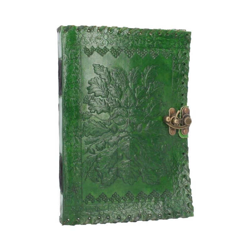 Real Leather Greenman Green Embossed Journal with Lock Gifts & Games 9