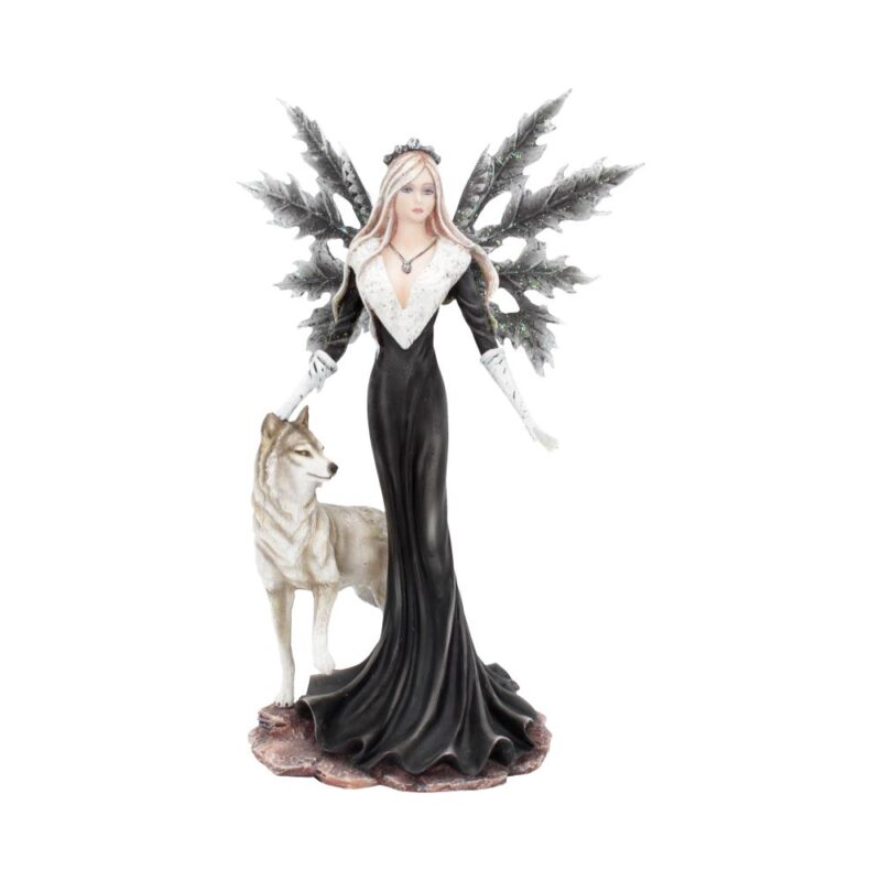 Dark Aura Fairy With Her Grey Wolf Companion 24cm Figurines Medium (15-29cm)