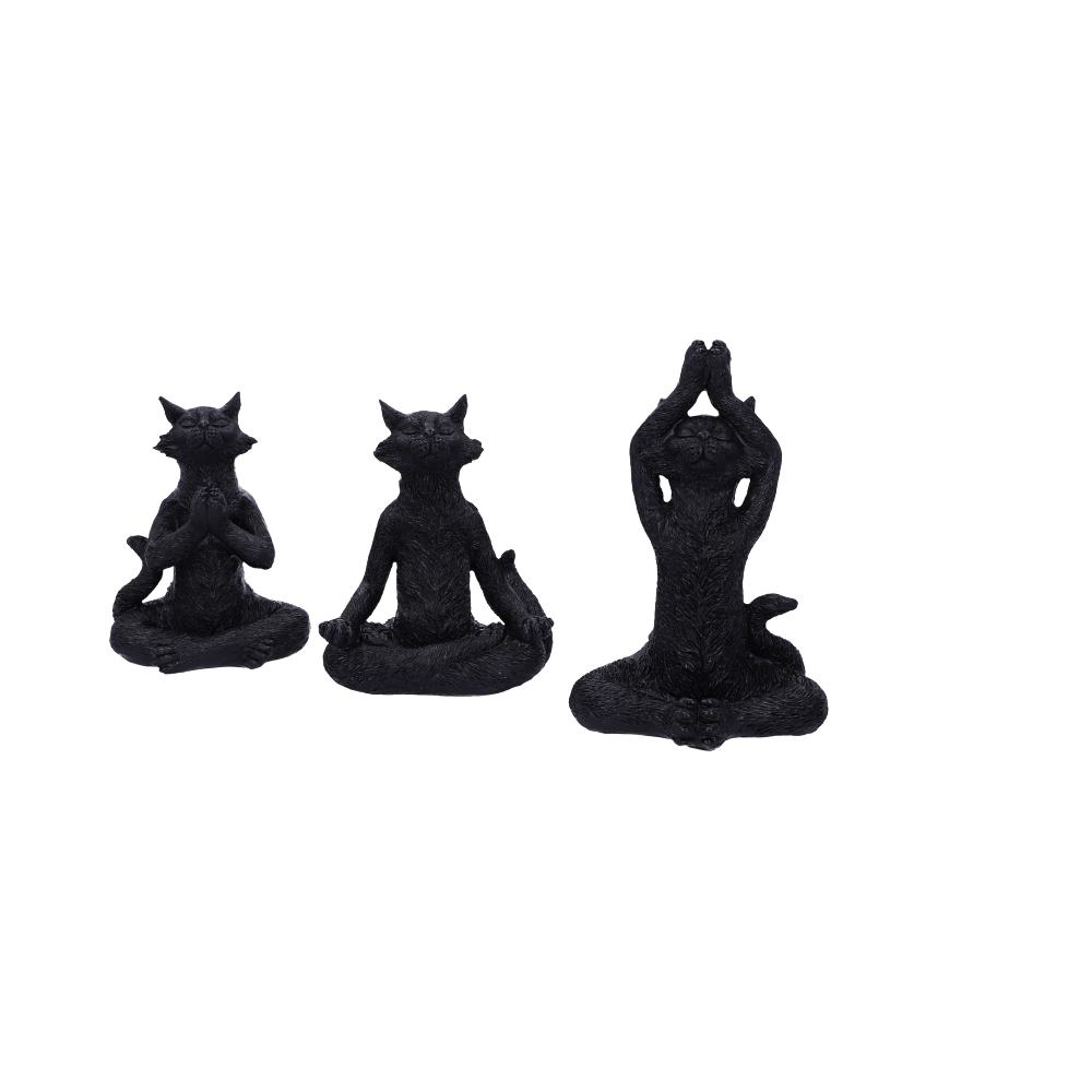 Set of Three Meditating Zen Cat Figurines Figurines Medium (15-29cm)