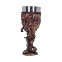 Nemesis Now Ruth Thompson Flame Blade Red Fire Dragon Goblet Glass 17.8cm Goblets & Chalices 2