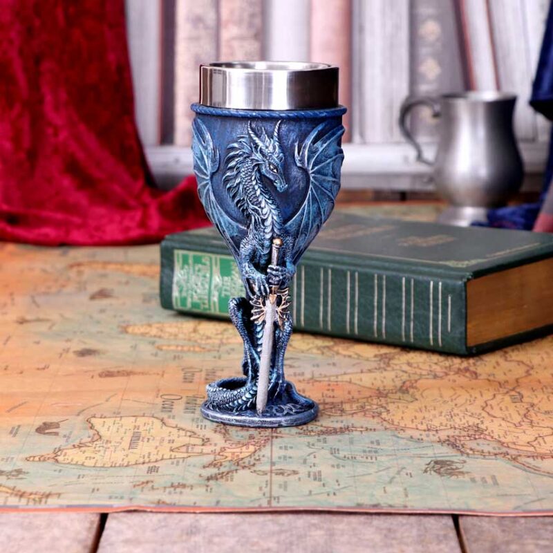 Ruth Thompson Sea Blade Blue Water Dragon Goblet Glass Goblets & Chalices 9