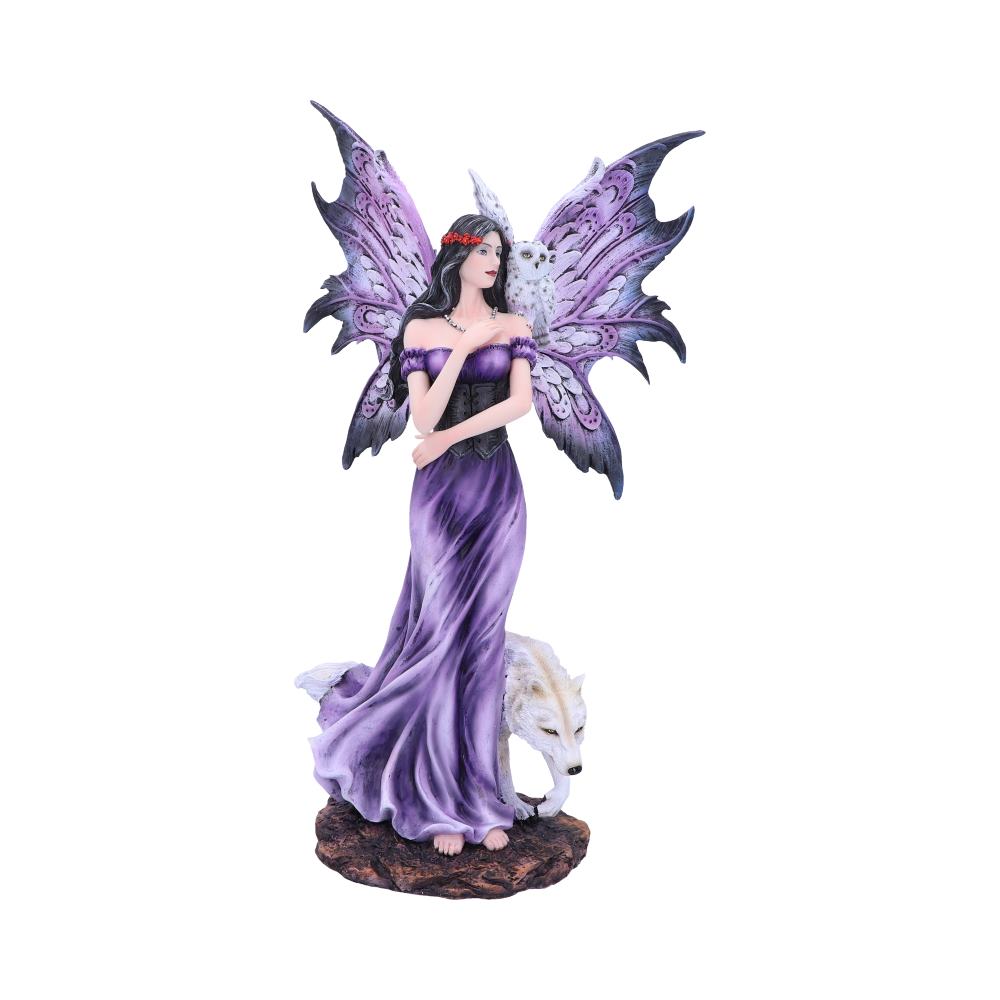 Amethyst Companions Purple Wolf and Owl Fairy Companion Figurine Figurines Large (30-50cm)