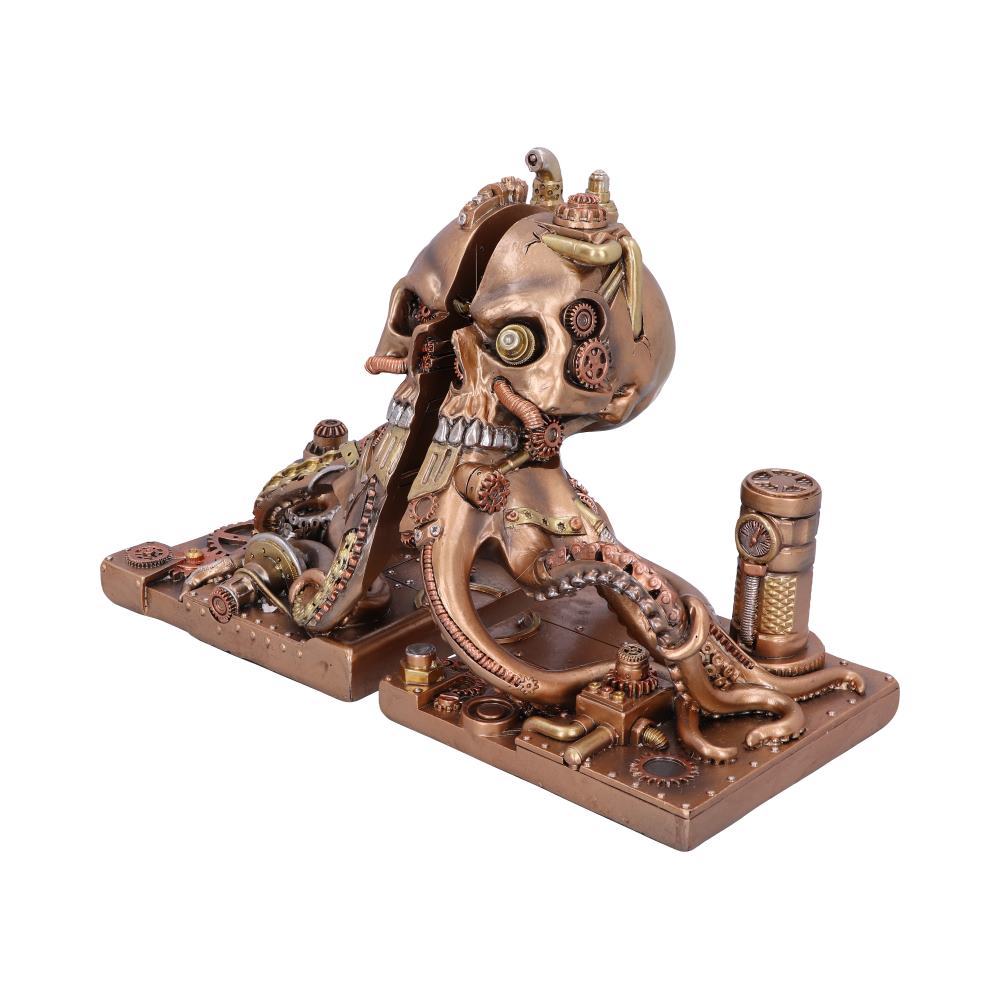 Bronze Steampunk Octonium Bookends Mechanical Octopus Shelf Ends Bookends 2