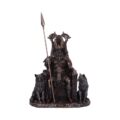Bronze Odin All Father Wolves and Throne Figurine Figurines Medium (15-29cm) 2