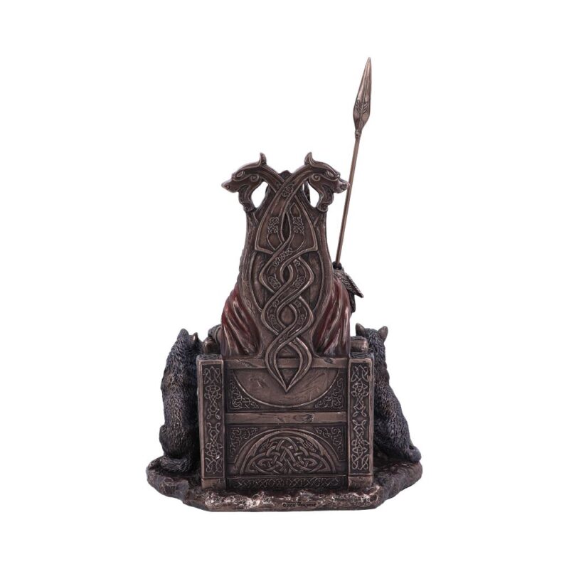 Bronze Odin All Father Wolves and Throne Figurine Figurines Medium (15-29cm) 5
