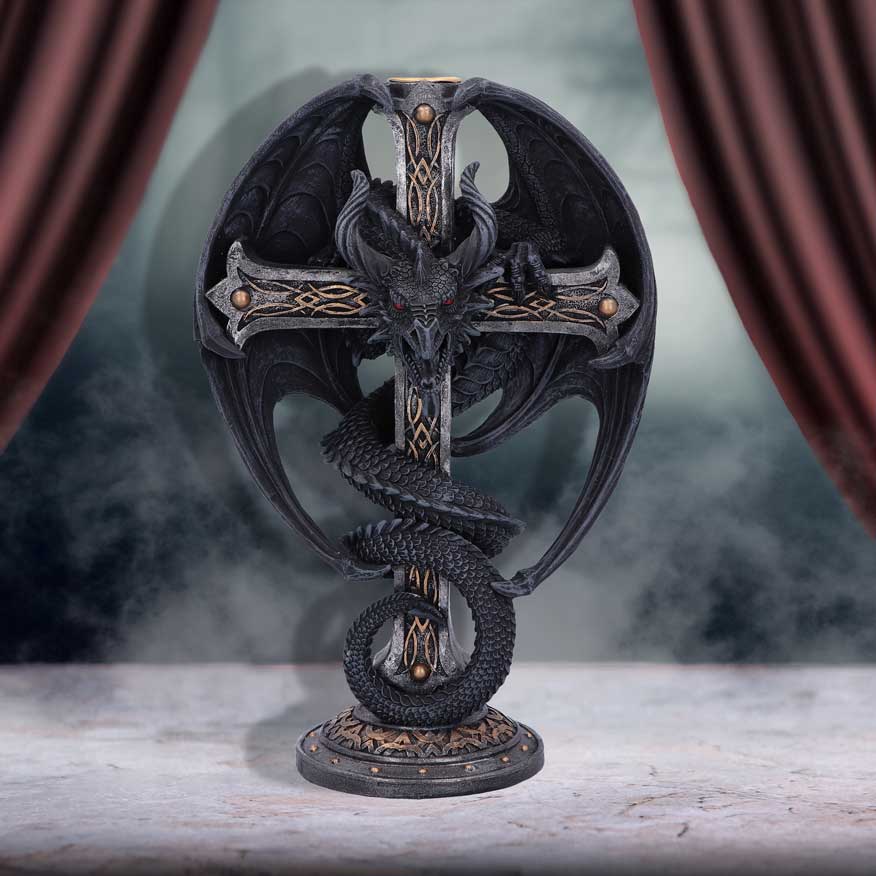 Dark Ember Gothic Dragon Candle Holder 24.5cm Candles & Holders 2