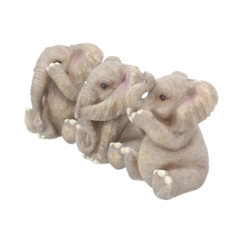 Three Baby Elephants Figurine Elephant Ornaments Figurines Small (Under 15cm) 3