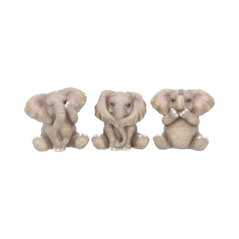 Three Baby Elephants Figurine Elephant Ornaments Figurines Small (Under 15cm)