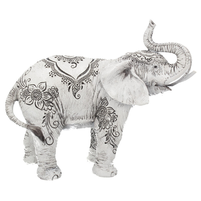 Henna Elephant Figurine Animal Home Ornament Figurines Medium (15-29cm) 3