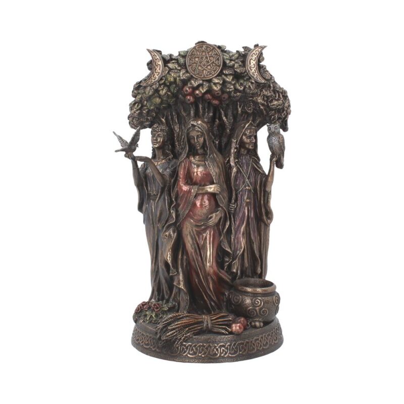 Bronzed Maiden, Mother, Crone Triple Moon Figurine Figurines Medium (15-29cm)
