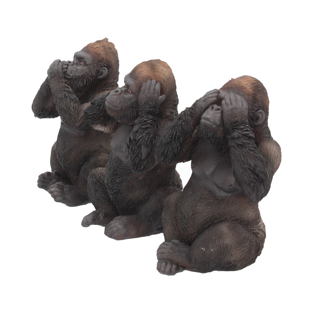 Three Wise Gorillas Figurine Gorilla Ornaments Figurines Small (Under 15cm) 2