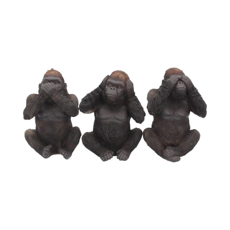 Three Wise Gorillas Figurine Gorilla Ornaments Figurines Small (Under 15cm) 9