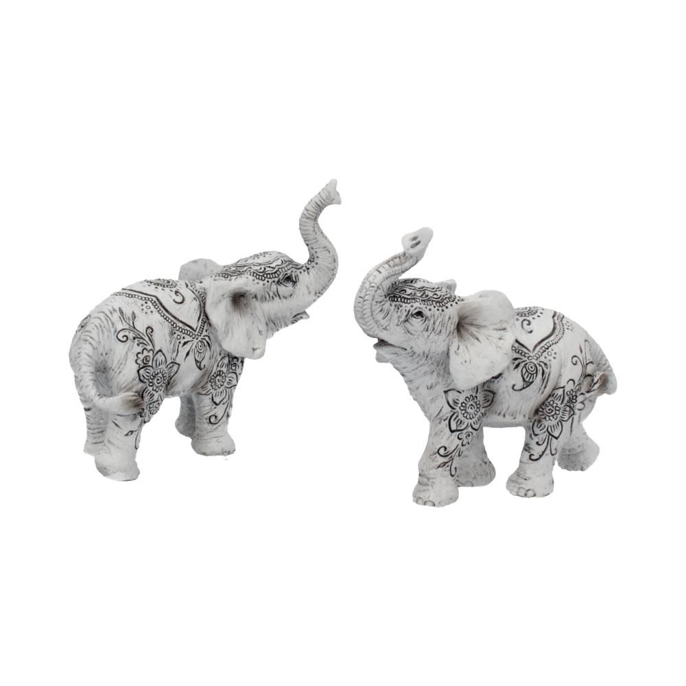 Henna Harmony Elephant Calf Figures (Set of 2) 9.5cm Figurines Medium (15-29cm)