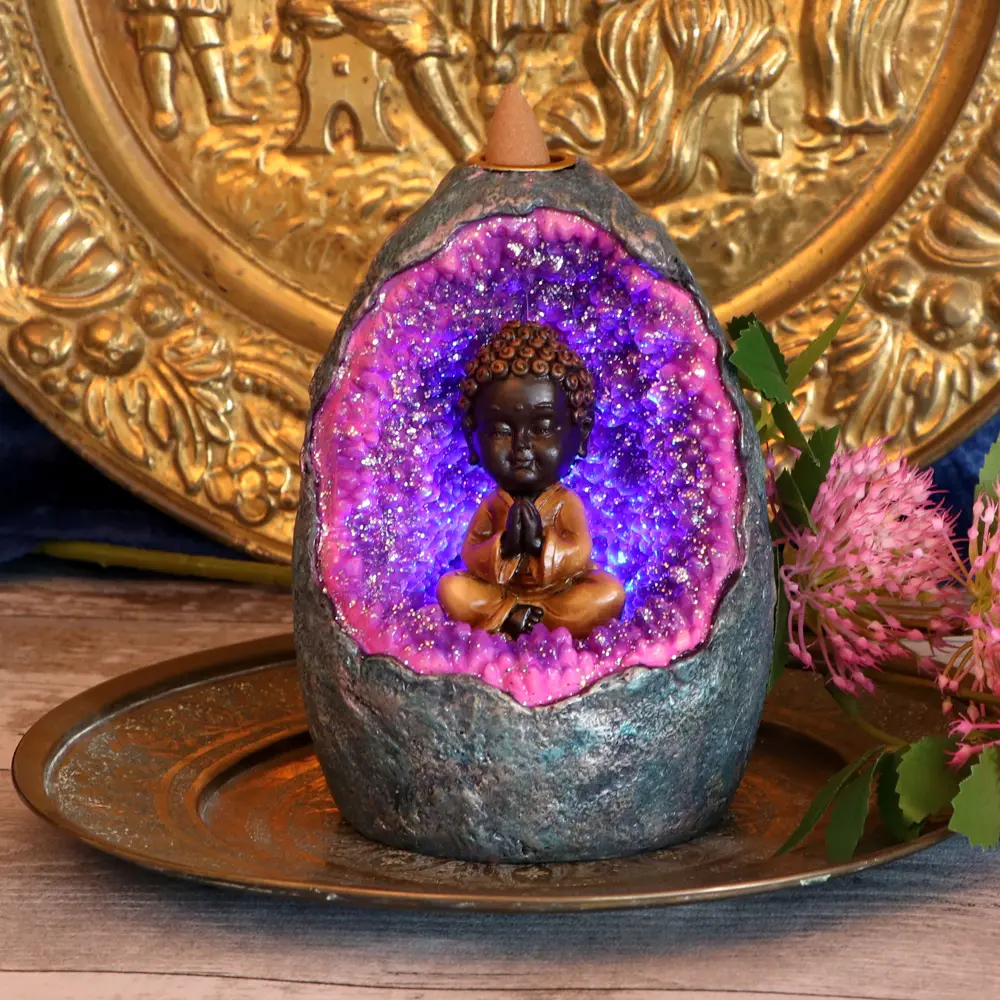 Nemesis Now Zen Geode Baby Buddha Crystal Backflow Incense Burner Homeware 3 Nemesis Now Zen Geode Baby Buddha Crystal Backflow Incense Burner Homeware 3