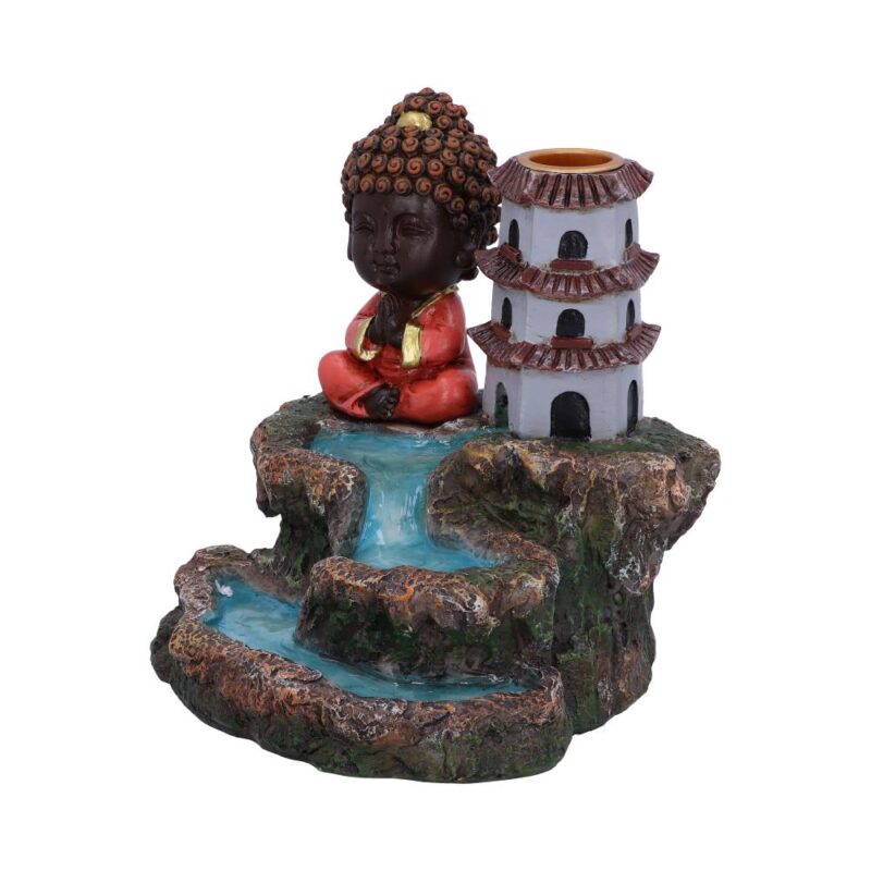 Zen Temple Buddha River Backflow Incense Cone Burner 13cm Homeware 3