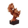 Feline Trio Three Cats Wood Effect Bust Figurines Medium (15-29cm) 6