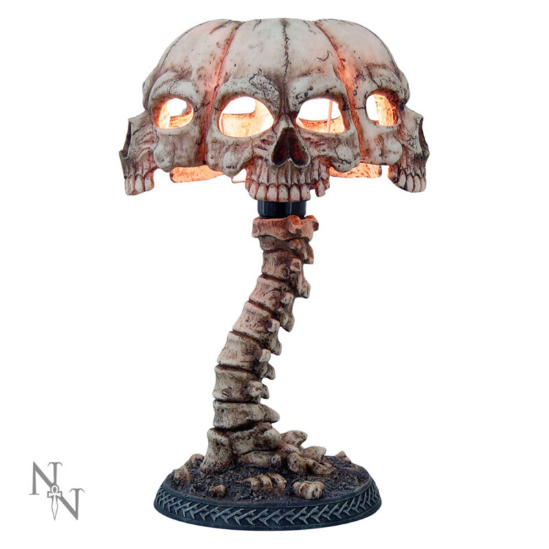 Atrocity Natural Bone Skull and Spine Lamp Homeware