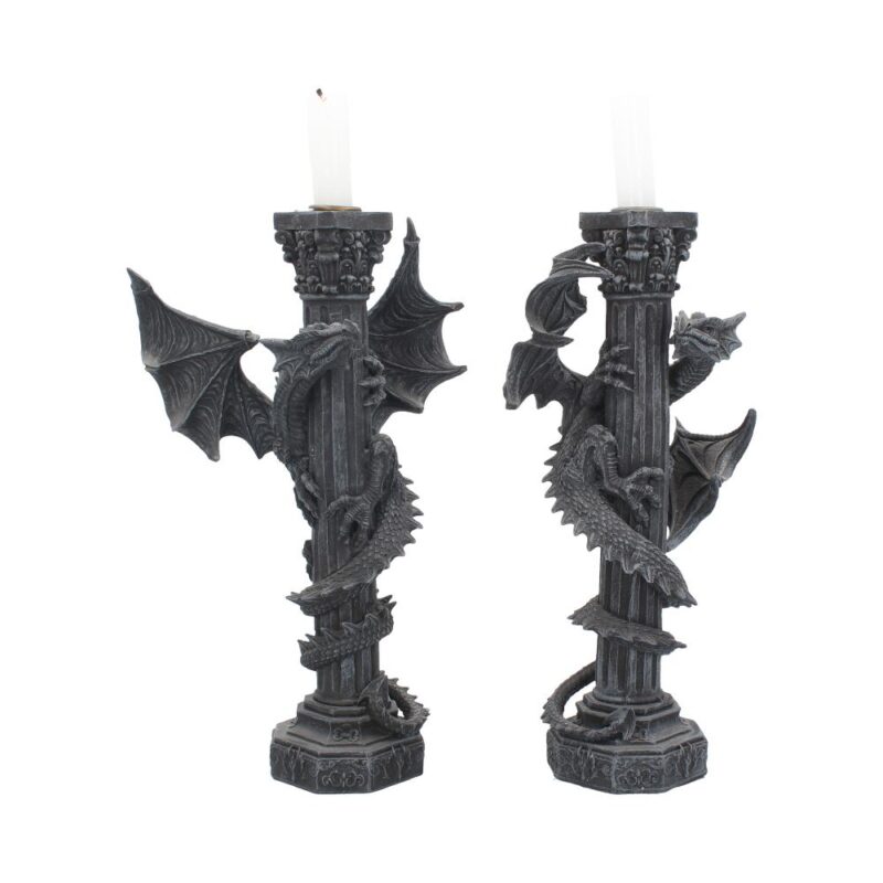 Guardians of the light Dragon Candle Holders (Set of 2) 28cm Candles & Holders