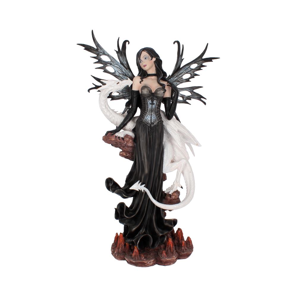Isabelle 57cm Dark Fairy and White Dragon Figurine Figurines Large (30-50cm)